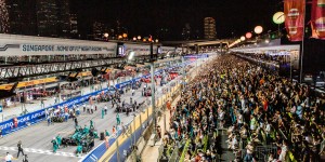 Views of the F1 teams prepping for start of the race